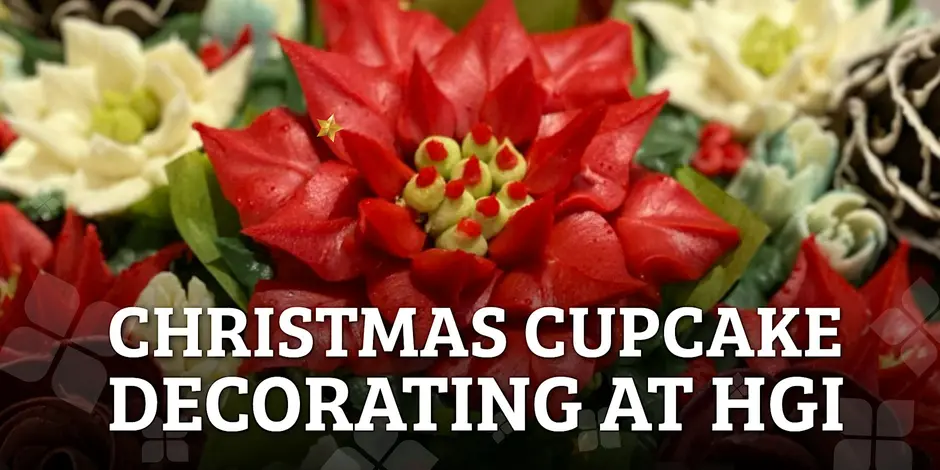 Christmas cupcake decorating